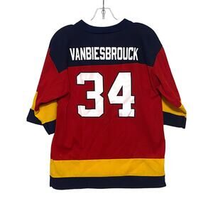 VTG John Vanbiesbrouck 34 Florida Panthers Jersey Logo 7 Youth Boys Kids XL USA
